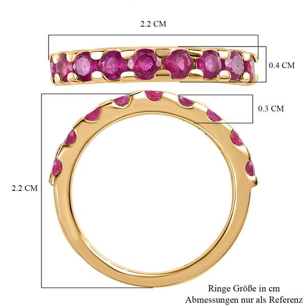 Afrikanischer Rubin (Fissure gef&uuml;llt) Ringe 925 Silber vergoldet (Gr&ouml;&szlig;e 16.00) ca. 1.53 ct image number 7
