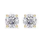 Moissanit Ohrringe 925 Silber Gelbgold Vermeil ca. 1.49 ct