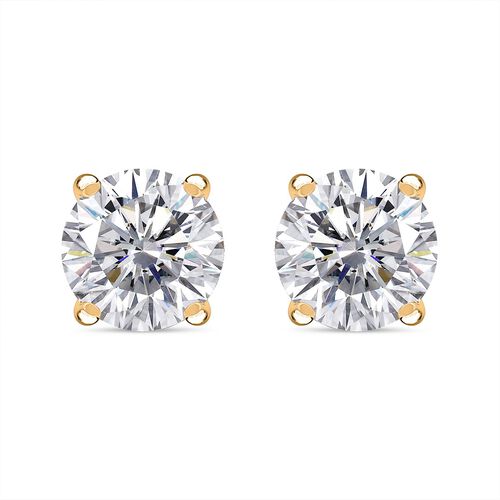 Moissanit Ohrringe, 925 Silber Gelbgold Vermeil - 1,49 ct. image number 0