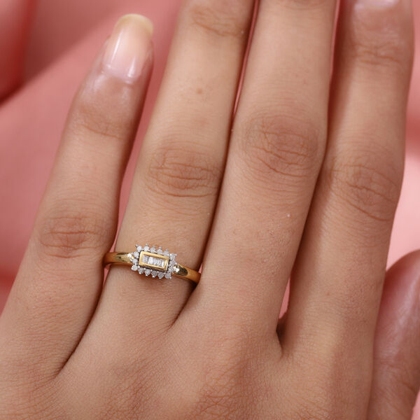 Diamant Ring 925 Silber 585 Vergoldet image number 3