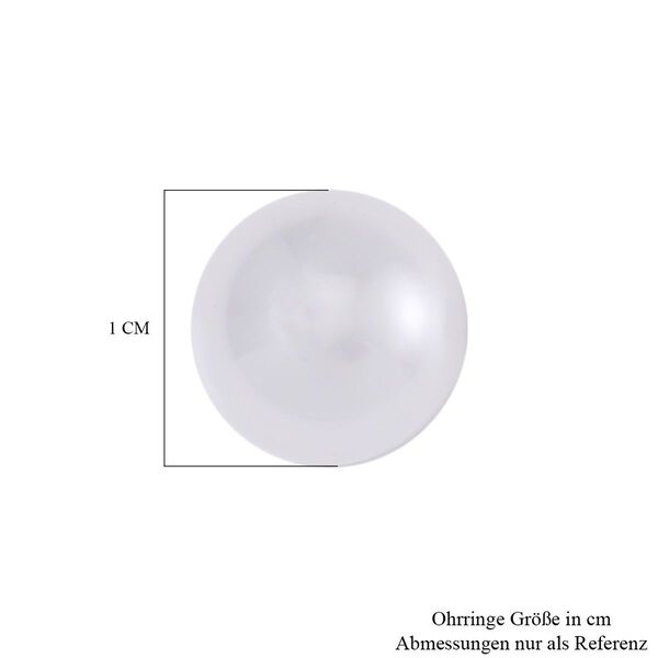 Wei&szlig;e Muschelkernperle Ohrringe 925 Silber rhodiniert image number 6