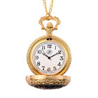 Strada - Tigerauge-Taschenuhr mit Rosenmuster, Japanisches Uhrwerk, goldfarben image number 4