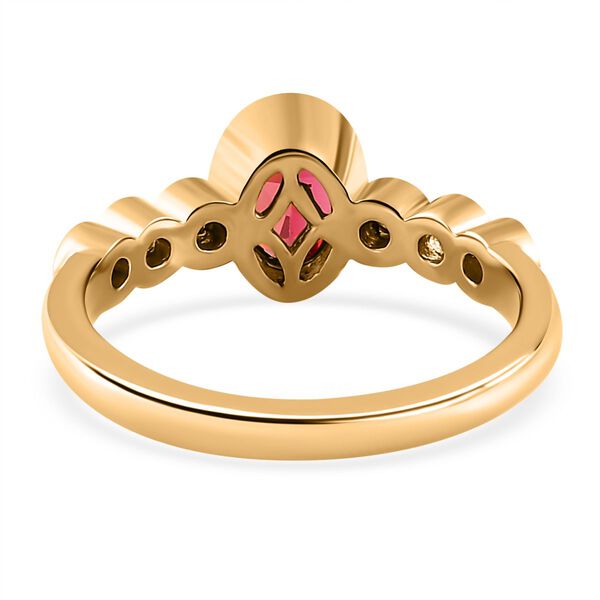 Lab Created Padparadscha-Saphir Schmuckset 925 Silber Gelbgold Vermeil ca. 2,76 ct. image number 5