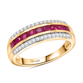 D'Joy AA burmesischer Rubin und Zirkon Ring - 1,34 ct.