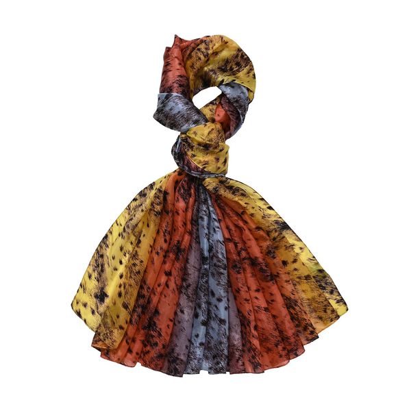 LA MAREY - 100% Maulbeeren-Seidenschal, Chiffon, 195x110cm, Gelb