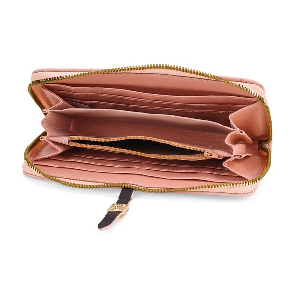 2-teiliges Geldb&ouml;rsen-Set im Krokopr&auml;gungs-Design, Lange Geldb&ouml;rse 20x10x3 cm und Bifold-Geldb&ouml;rse 12x9x3,5 cm, Pink image number 5