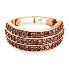 Nat&uuml;rlicher Champagner Diamant Ring, 925 Silber Ros&eacute;gold Vermeil (Gr&ouml;&szlig;e 21.00) ca. 1.00 ct