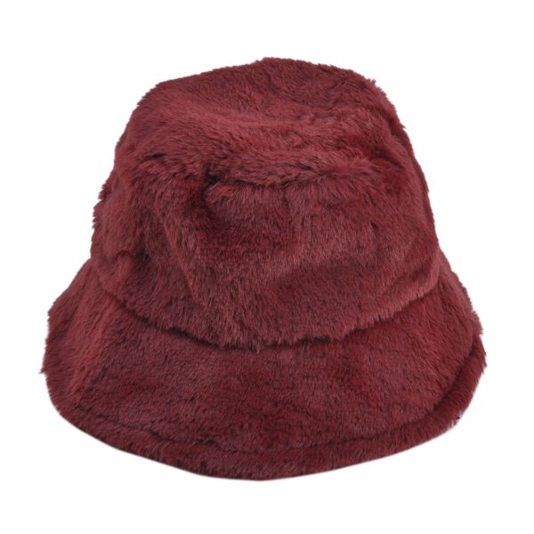 Flauschiger Kunstpelz Hut, Burgund image number 0