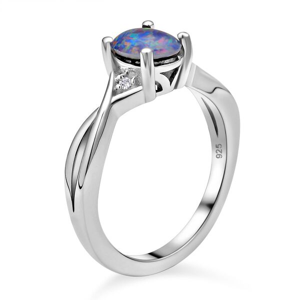 Boulder Opal Triplett und Zirkon Ring - 0,77 ct. image number 7