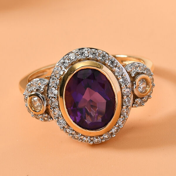 Afrikanischer Amethyst und Zirkon-Ring - 2,24 ct. image number 2