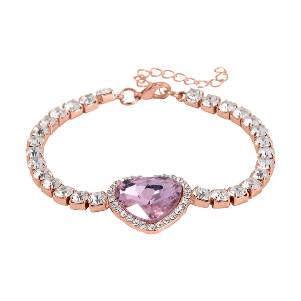 J Francis gefertigt mit SWAROVSKI- Rosa und wei&szlig;es Swarovski Kristall Schmuckset image number 2