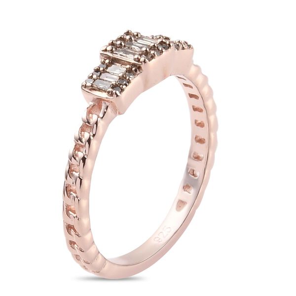 Champagner Diamant Ring 925 Silber Ros&eacute;gold Vermeil image number 4