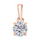 Moissanit Anhänger 925 Silber 750 Roségold Vermeil ca. 0.46 ct