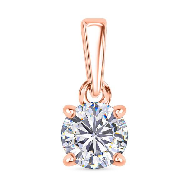 Moissanit Anhänger 925 Silber 750 Roségold Vermeil ca. 0.46 ct image number 0