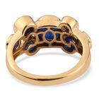 Fissure gefüllt blauer Saphir Ring 925 Silber 585 Vergoldet image number 5