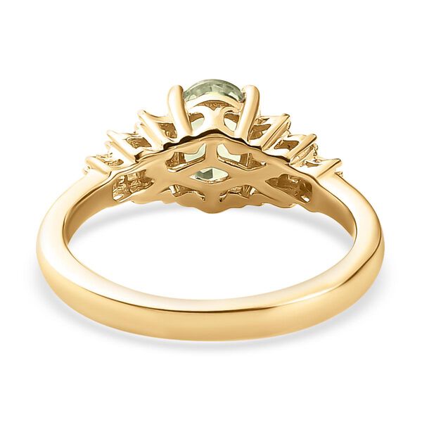 AAA Turkizit und weißer Diamant-Ring, 925 Silber Gelbgold Vermeil  ca. 1,02 ct image number 6