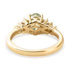 AAA Turkizit und weißer Diamant-Ring, 925 Silber Gelbgold Vermeil  ca. 1,02 ct image number 5