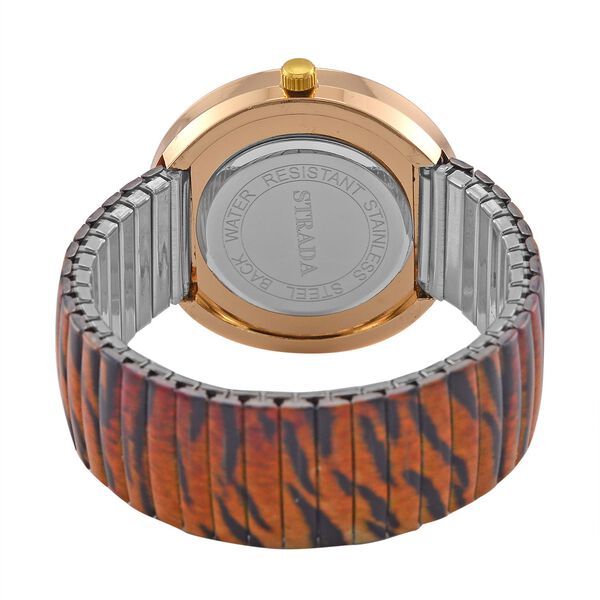 STRADA - Japanisches Uhrwerk, Flexible Uhr, Tiger Muster image number 7
