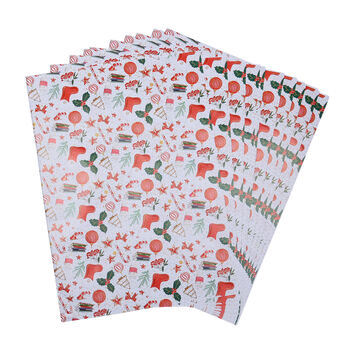 40er-Set Geschenkpapiere, Weihnachtsmotiv, Gr&ouml;&szlig;e 51x74 cm, Mehrfarbig&nbsp;