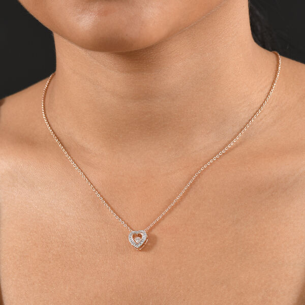 LUXURIANT SI-GH Labor Diamant Anhänger mit 45cm Kette, 925 Silber 750 Roségold Vermeil - 0,25 ct. image number 3