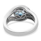 London Blau Topas und Zirkon Halo Ring 925 Silber Platin-Überzug image number 5