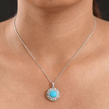 D'Joy AA Sleeping Beauty T&uuml;rkis, S&uuml;&szlig;wasserperle, Apatit und Zirkon Anh&auml;nger mit 50cm Kette