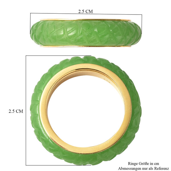 Grüner Jade-Ring, 925 Silber vergoldet (Größe 16.50) ca. 13,00 ct image number 4
