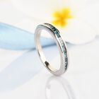 Blauer Diamant Half Eternity Ring 925 Silber Platin-Überzug image number 1