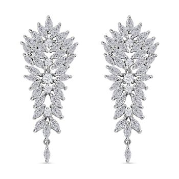 Wei&szlig;er Zirkonia Ohrringe Reines Messing