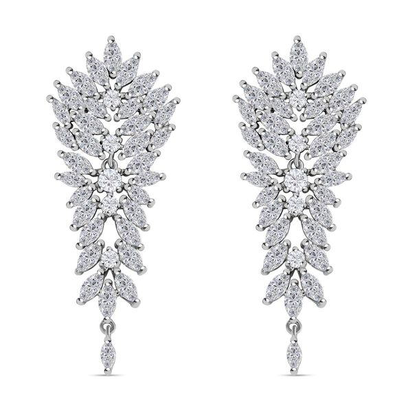 Wei&szlig;er Zirkonia Ohrringe Reines Messing