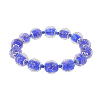 Blaues Armband im Murano-Stil, 16,5 cm