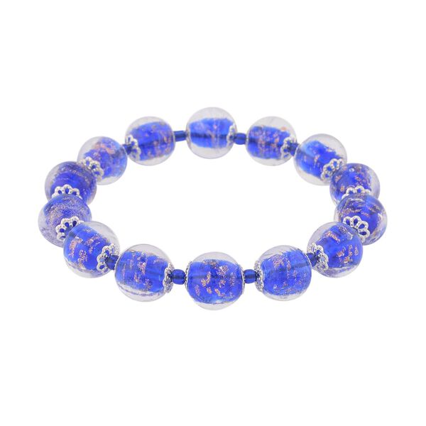 Blaues Armband im Murano-Stil, 16,5 cm image number 2