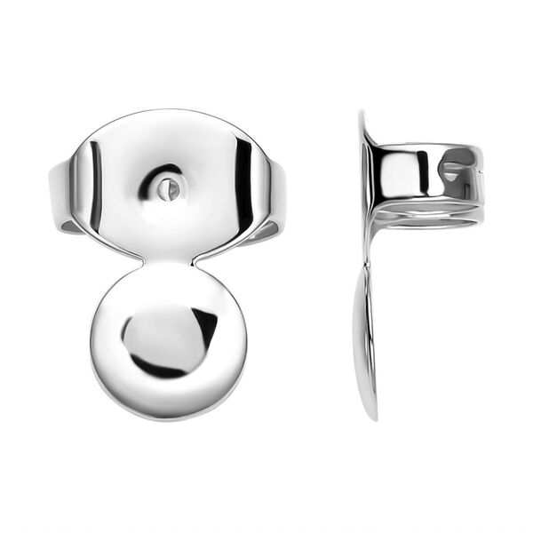 Gr&ouml;&szlig;er Ohrring-Verschluss in rhodiniertem Silber image number 3