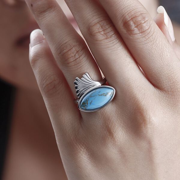 Blauer Türkis-Ring - 5,55 ct. image number 3