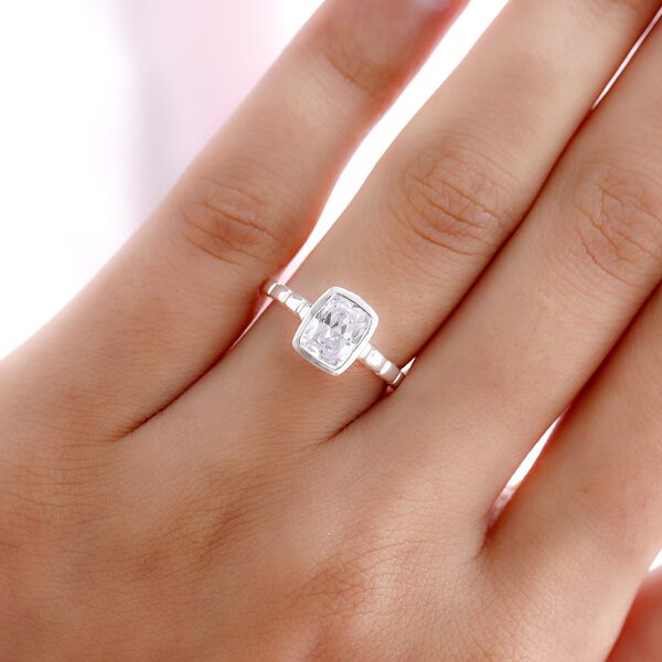 Weißer Zirkonia-Solitär-Ring in Silber, 2,22 ct. image number 3