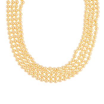 Goldene Muschelkernperlen-Halskette