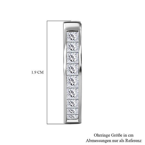 Moissanit Creolen, 925 Silber platiniert - 0,85 ct. image number 5