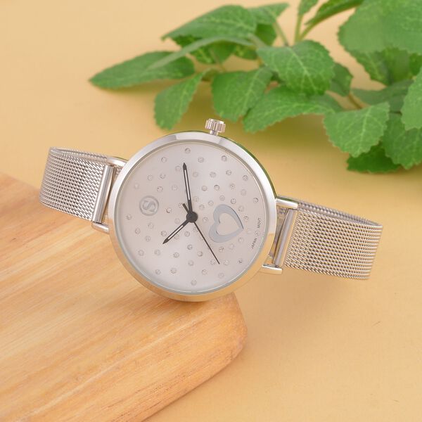 STRADA - Japanisches Uhrwerk, Wei&szlig;er Kristall, 8.5 cm 316L Edelstahl, goldfarben image number 1