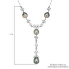 Tahiti Perle und weiße Zirkon-Halskette, 45 cm image number 5