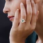 AAA Kagem Sambischer Smaragd, Weißer Zirkon Ringe 925 Silber Gelbgold Vermeil (Größe 17.00) ca. 1.37 ct image number 1