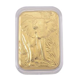 EXKLUSIVES GESCHENK 999er Goldbarren mit Elefant-Motiv, 10mg