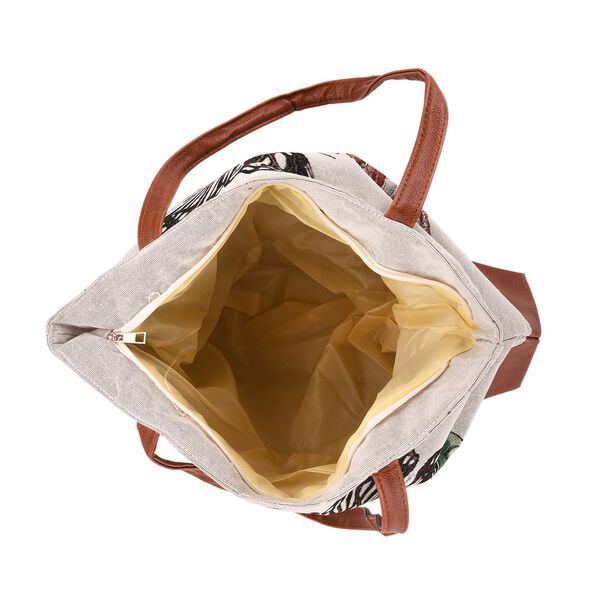 Tragetasche mit Schmetterlingsmuster, 35,5x12x36cm, Wei&szlig; image number 6