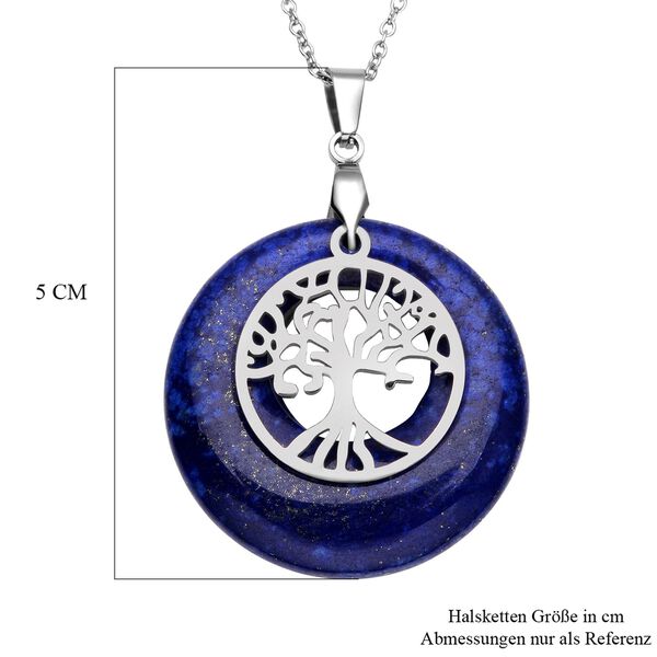 Lapislazuli-Anh&auml;nger mit Kette, Edelstahl ca. 40,00 ct image number 6