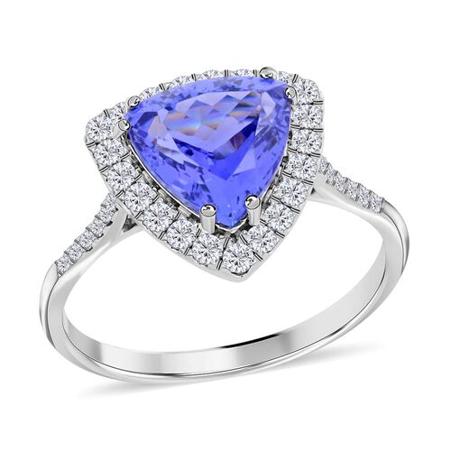 LUXORO zertifiziert und geprüft AAA Tansanit und I2 Diamant Ring in 585 Weißgold - 3,25 ct. image number 0