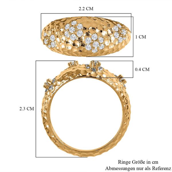 Wei&szlig;er Zirkonia Ring, (Gr&ouml;&szlig;e 17.00) vergoldet ca. 0.81 ct image number 7