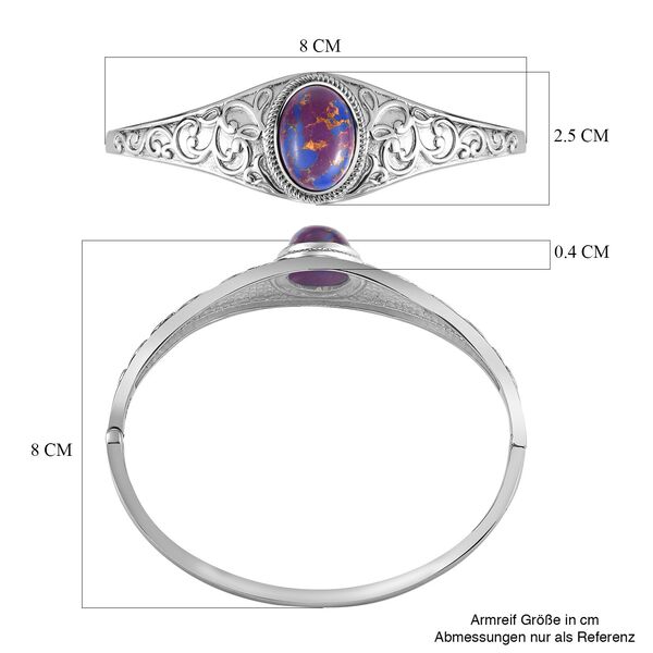 Lila T&uuml;rkis Armreif, ca. 19 cm, Edelstahl, ca. 10.54 ct image number 6
