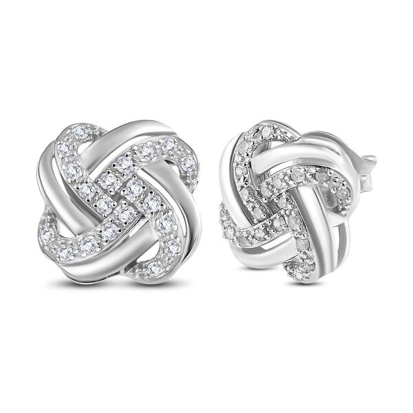 Liebesknoten Wei&szlig;e Diamant-Ohrstecker - 0,20 ct. image number 7