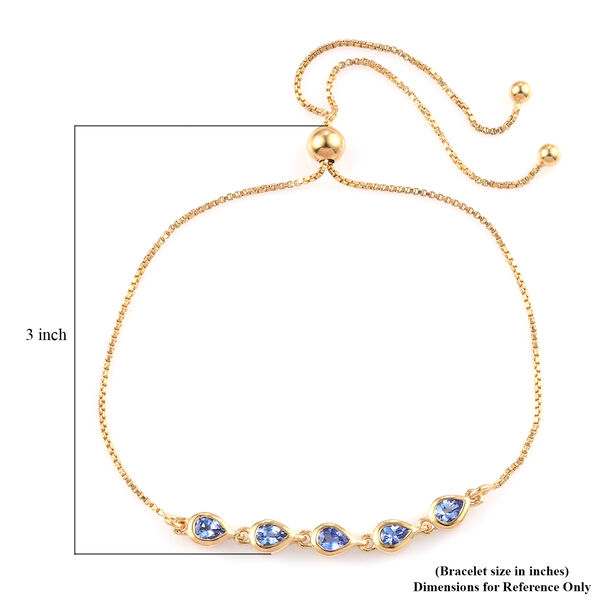 Tansanit Armband 26.75 cm 925 Silber vergoldet ca. 0,83 ct image number 6