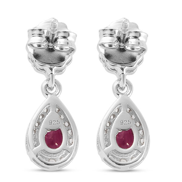 Afrikanische Rubin und Zirkon-Ohrhänger in Silber, 2,56 ct. image number 5
