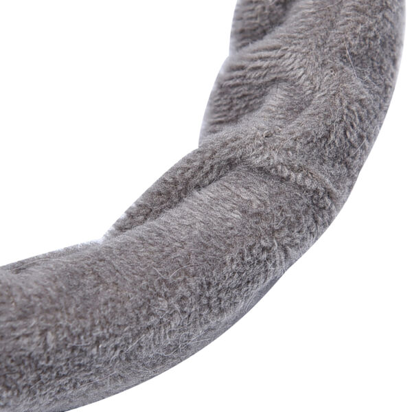 Faltbarer Kunstfell Ohrenschützer, Größe 12x20 cm, Hellgrau image number 2